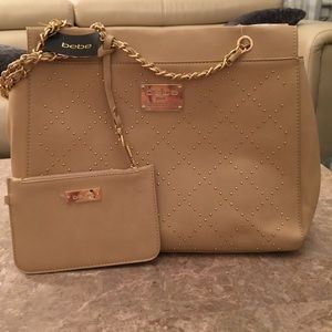 Bebe leather shoulder bag + Bebe wallet
