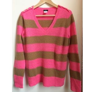 Jcrew Pink & Tan Striped sweater