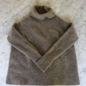 XS taupe turtleneck wool sweater by community