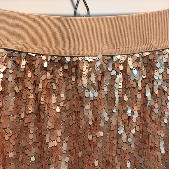 Gold sequin elastic waist skirt - Picture 2 of 2
