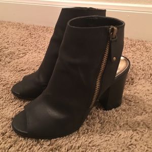 Black zip up ankle booties