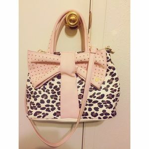 Betsey Johnson Animal Print/Baby Pink Purse