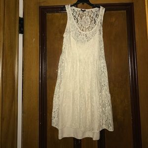 Boho cream lace dress