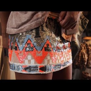 All Saints Aztec mini skirt