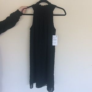 Zara Plumetis Dress - Black