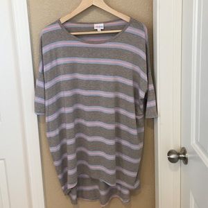 Lularoe Irma Gray Stripe XS