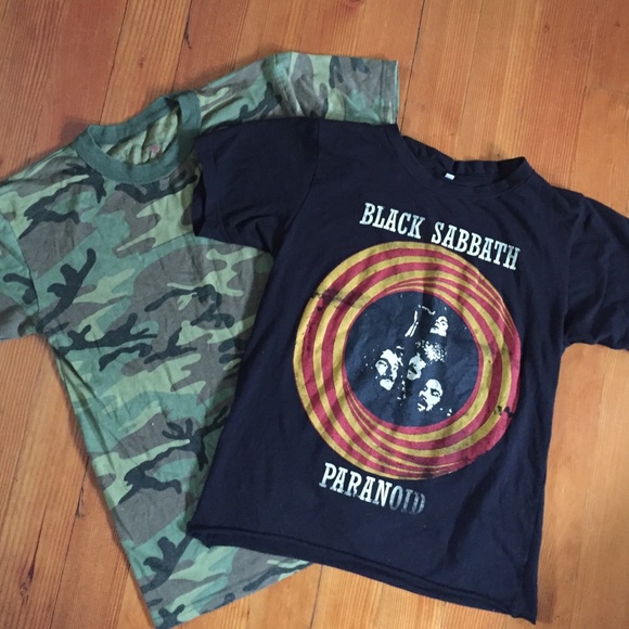 Vintage Grunge T-shirts - Black Sabbath & Camo