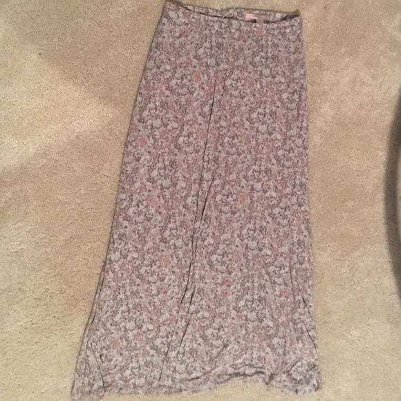 Pink floral maxi skirt