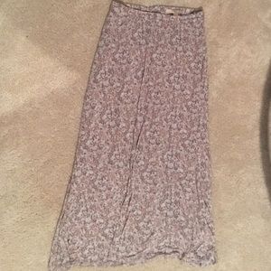 Pink floral maxi skirt