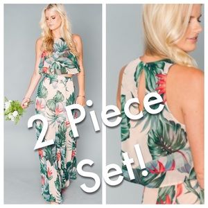 Mumu 2 Piece Kauai Kisses Crop Top & Skirt ALTERED