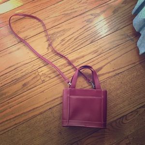 Small red leather purse