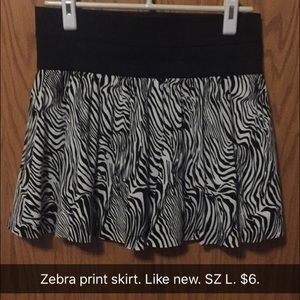 Zebra print mini skirt