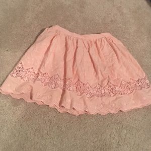 Pink floral skater skirt