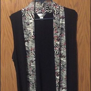 Black/Zebra print vest