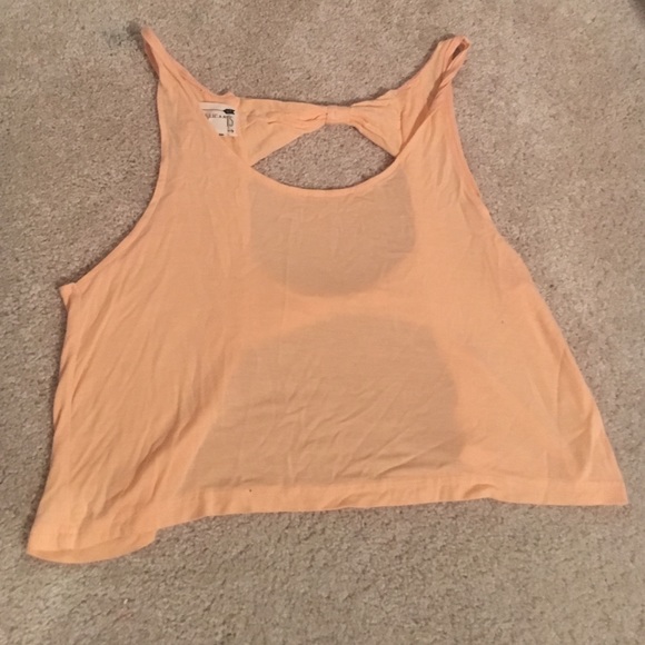 Peach summer crop top open back!!