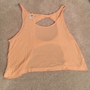 Peach summer crop top open back!!