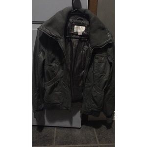 Gray leather jacket