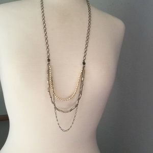 Long multi strand handcrafted necklace