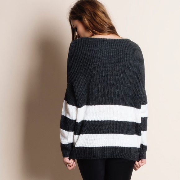 Two Stripe Knit Sweater - Picture 3 of 4