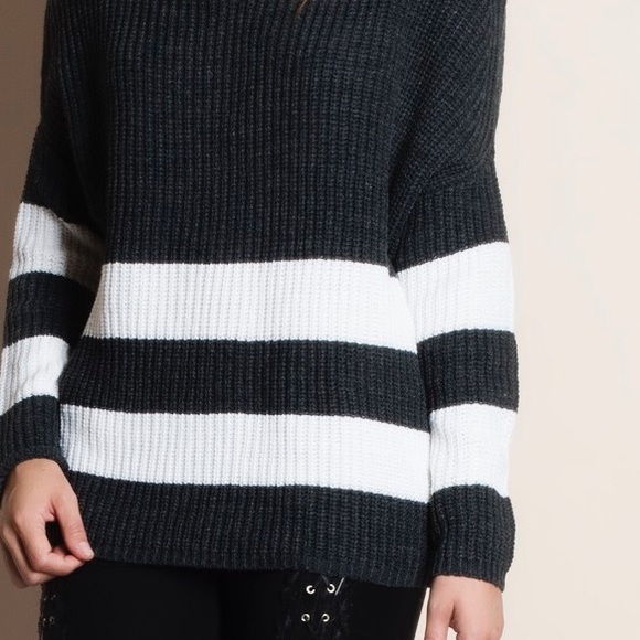 Two Stripe Knit Sweater - Picture 4 of 4