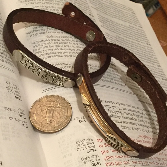 ✨✝2🏹Brown Leather Cuffs🏹✝✨Bundle✨✝ - Picture 2 of 4