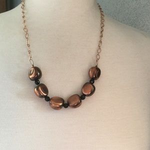 Copper and black handcrafted necklace