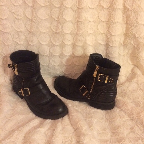 Sam Edelman Circus Black Leather Ankle Boots Sz 9