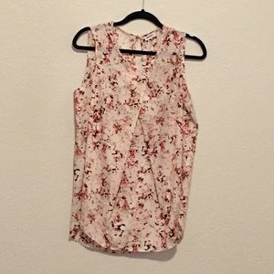 DKNYC Sleeveless Front Pleat Blouse.