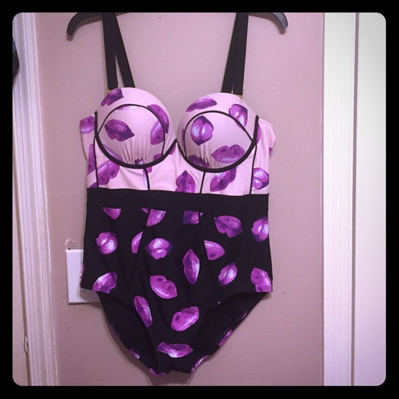 Lip Print Gabifresh Swimsuit