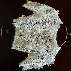 Transparent white blouse medium-sized