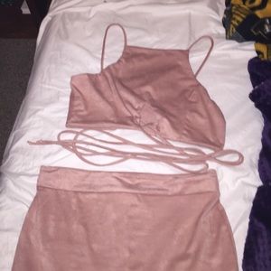 2 piece suede set