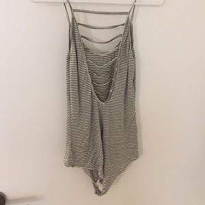 LF striped grey and white bodysuit