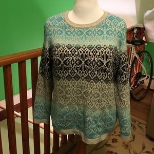 Talbots blue and grey sweater in 1x