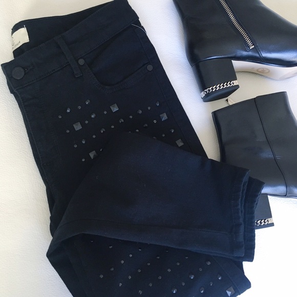 Black Studded Ankle Jeans - Picture 2 of 3