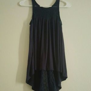 Asymmetrical Navy Top