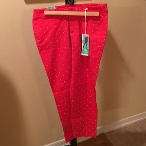 Old navy pixie pants red with white dots