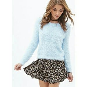 Forever 21 fuzzy blue sweater