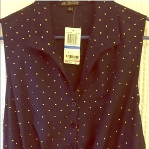 NWT, BeBop Belted Navy & Gold Dress, size XL