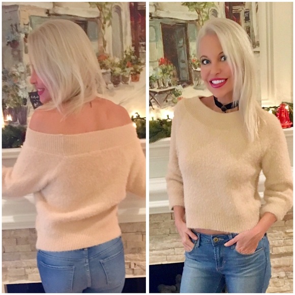 Blush super soft off shoulder sweater! - Picture 2 of 3