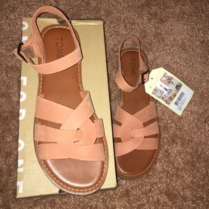 TOMS Zoe Brown Leather Sandals