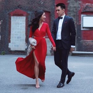 ASOS red holiday dress