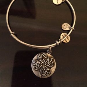 Alex and Ani silver four leaf clover bracelet