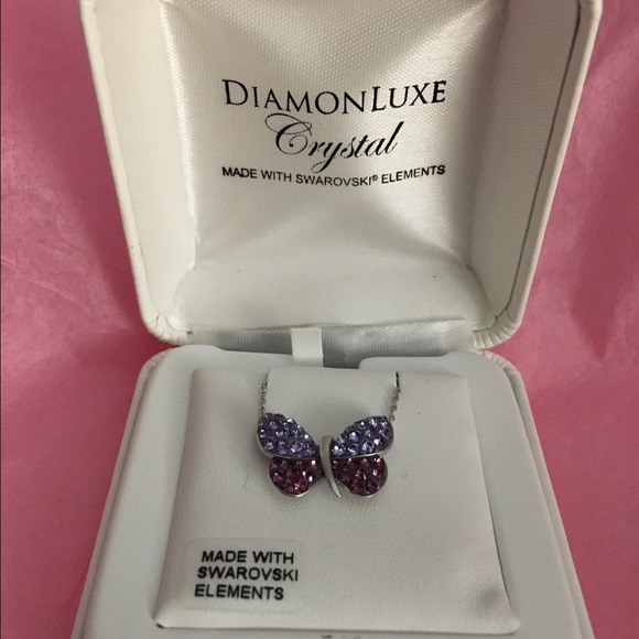 DiamondLuxe Crystal Butterfly Necklace