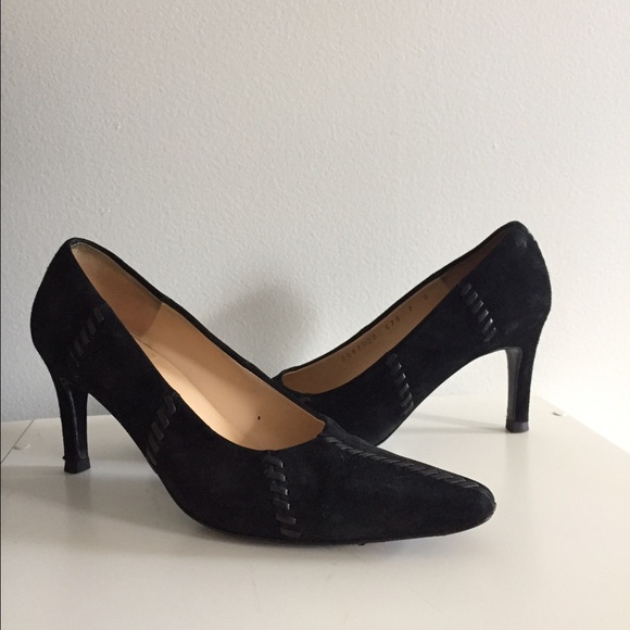 Black Suede Salvatore Ferragamo Pumps