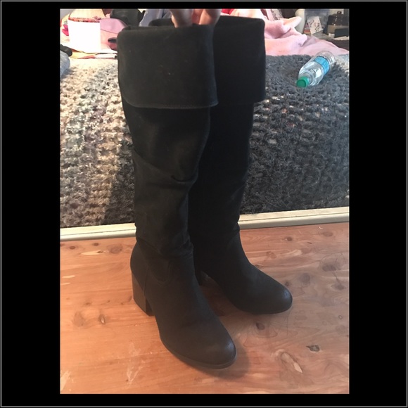 Black knee high boots