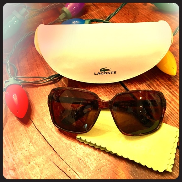 Lacoste Brown Alligator Print Sunnies