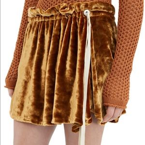 Acne Studios Gold Velvet Skirt