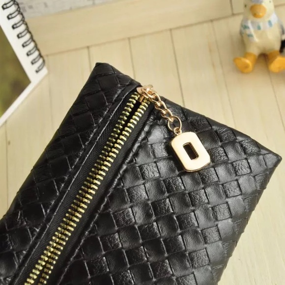 Brand new wristlet/wallet solid black with gold - Picture 2 of 4