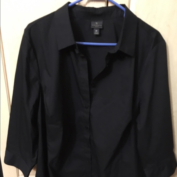 Worthington Black 2X Button down Blouse