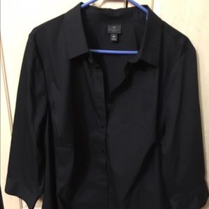 Worthington Black 2X Button down Blouse
